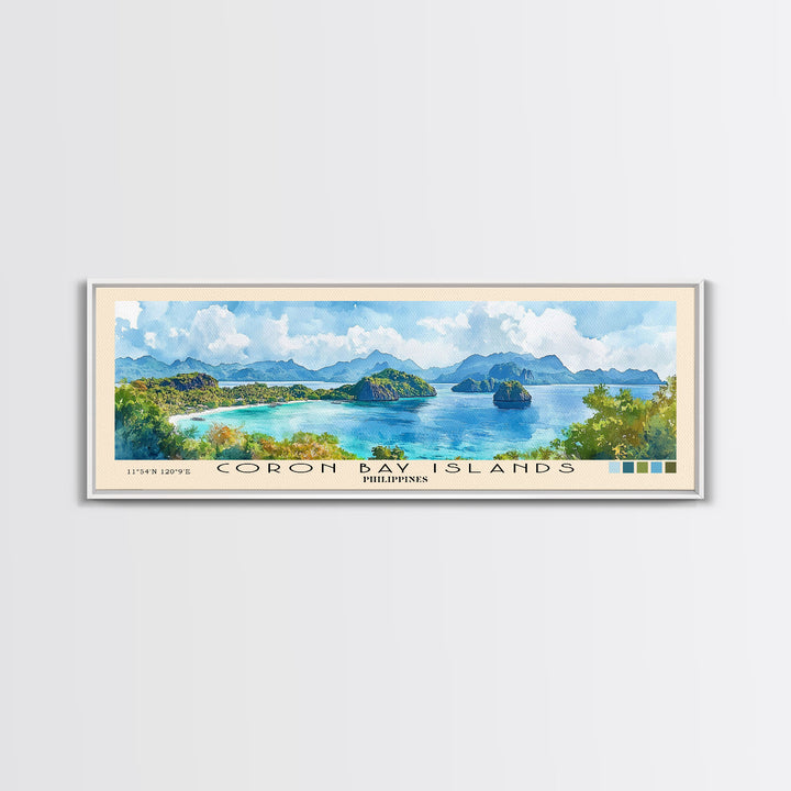Coron Bay Islands, Philippines Watercolor Print, Vacation Gift, Philippines Wall Art, Beach Painting, Beach Decor, Beach Or Lakehouse Art