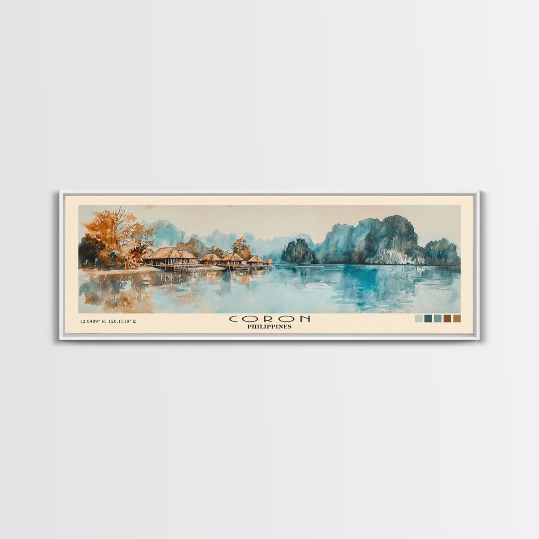 Coron, Philippines Watercolor Print, Vacation Gift, Philippines Wall Art, Vacation Wall Art, Vacatation Memories, Beach Decor, Beach Or Lakehouse Art