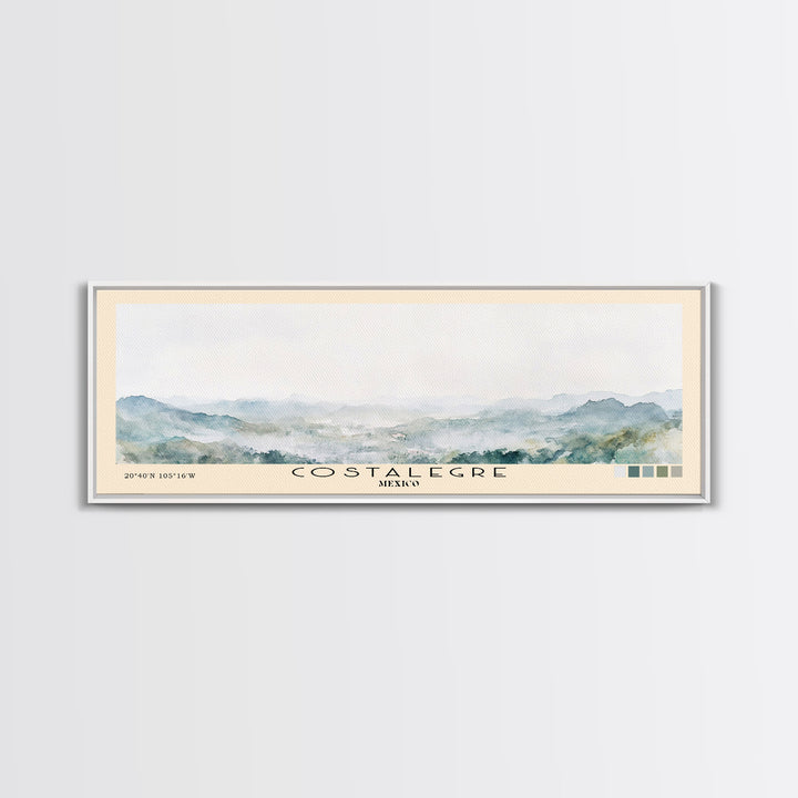 Costalegre, Mexico Watercolor Print, Vacation Gift, Mexico Wall Art, Beach Painting, Beach Decor, Large Wall Art, Wood Frame Art