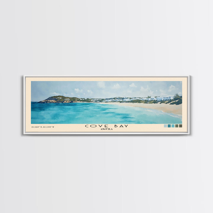 Cove Bay, Anguila Watercolor Print, Vacation Gift, Anguila Wall Art, Beach Painting, Beach Decor, Beach Or Lakehouse Art