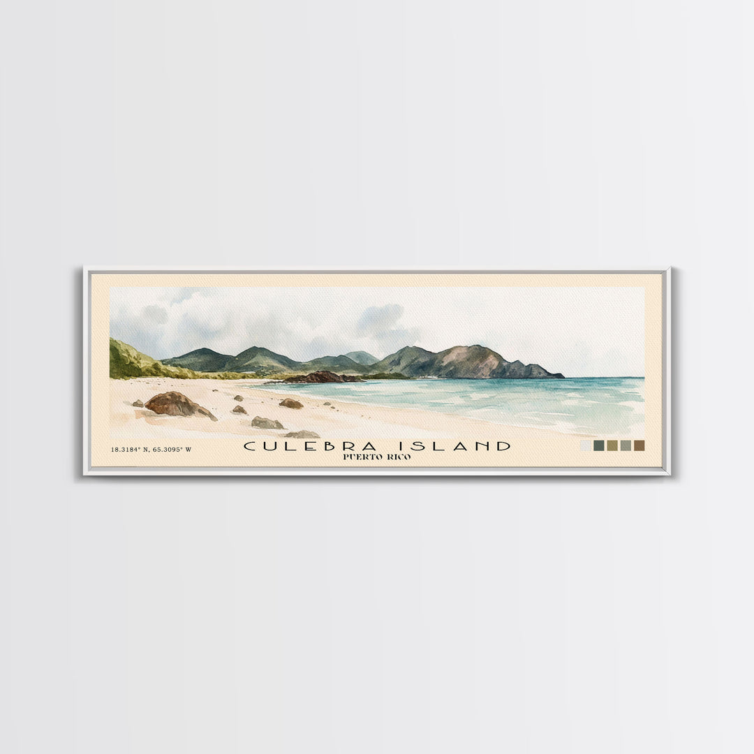 Culebra Island, Puerto Rico Watercolor Print, Vacation Gift, Puerto Rico Wall Art, Beach Painting, Beach Decor, Beach Or Lakehouse Art