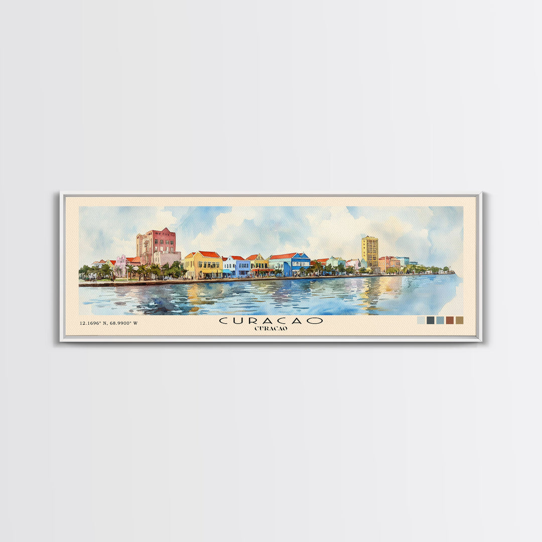 Curacao, Curacao Watercolor Beach Print, Vacation Gift, Curacao Wall Art, Beach Painting, Beach Decor, Beach Painting