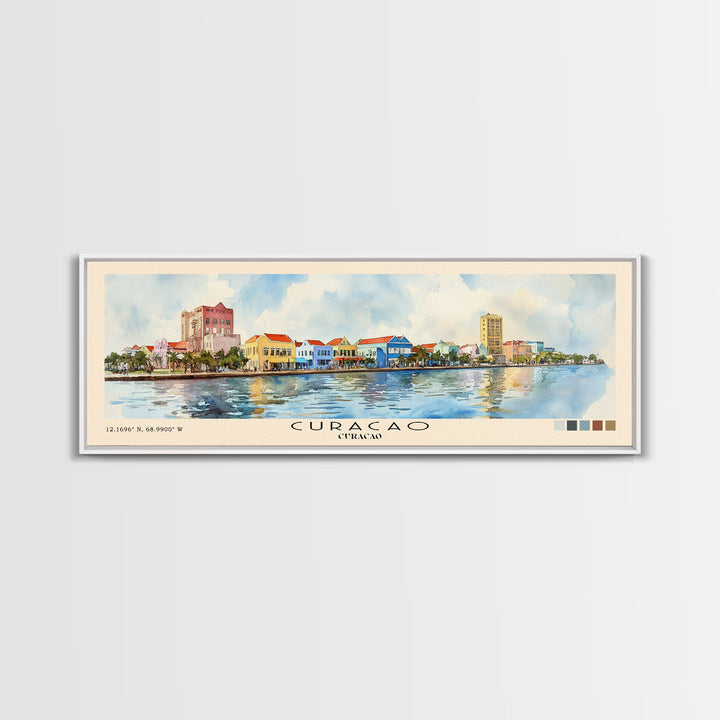 Curacao, Curacao Watercolor Beach Print, Vacation Gift, Curacao Wall Art, Beach Painting, Beach Decor, Beach Painting