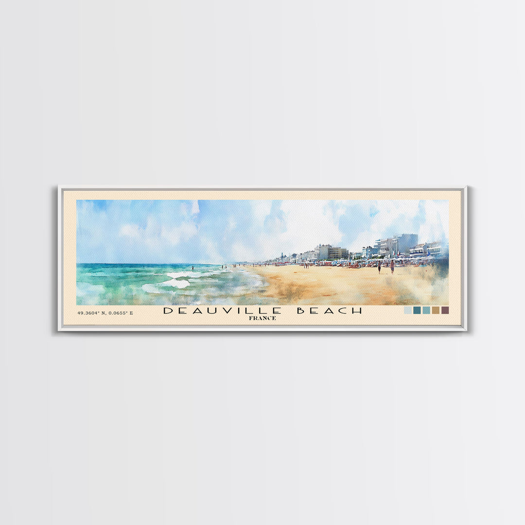 Deauville Beach, France Watercolor Print, Vacation Gift, France Wall Art, Beach Painting, Beach Decor, Beach Or Lakehouse Art