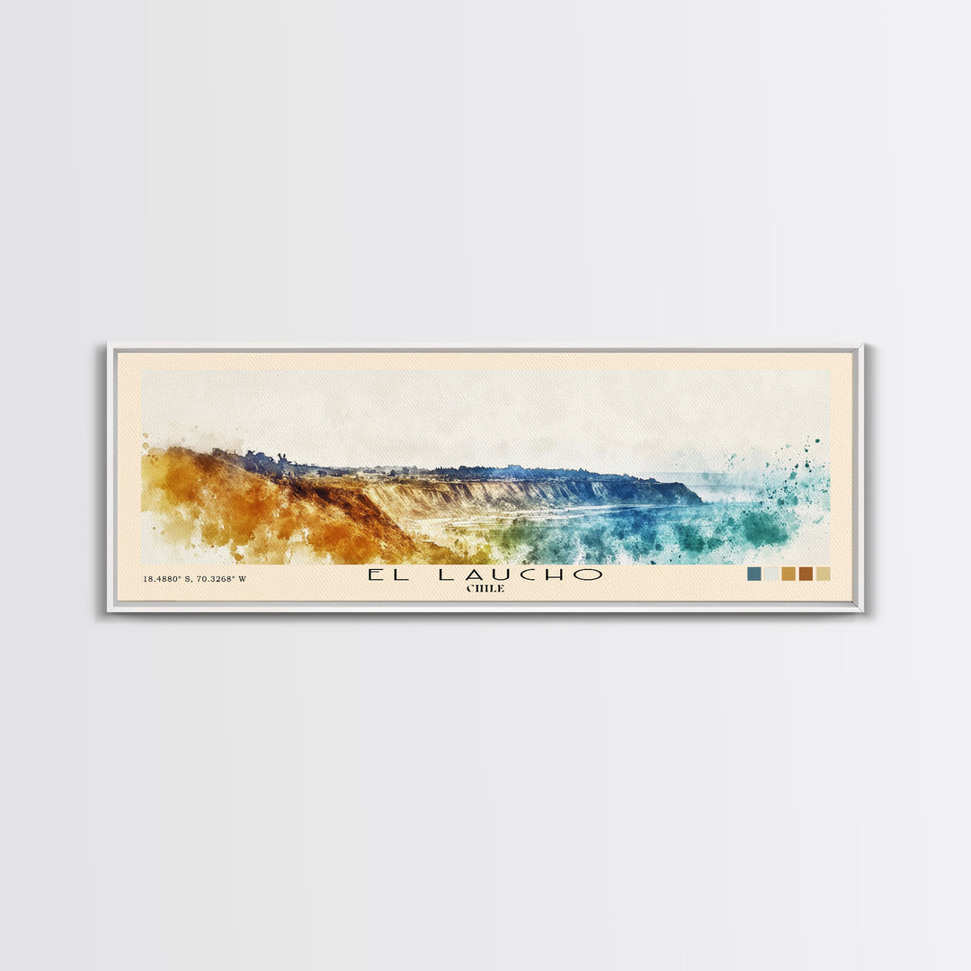 El Laucho, Chile Watercolor Print, Vacation Gift, Chile Wall Art, Beach Painting, Beach Decor, Large Wall Art, Wood Frame Art