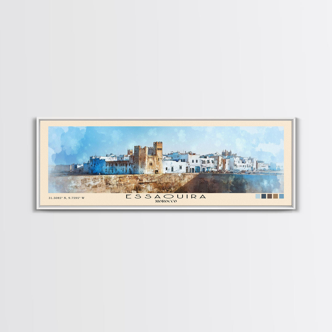 Essaouira, Morocco Watercolor Beach Print, Vacation Gift, Morocco Wall Art, Beach Painting, Beach Decor, Beach Painting