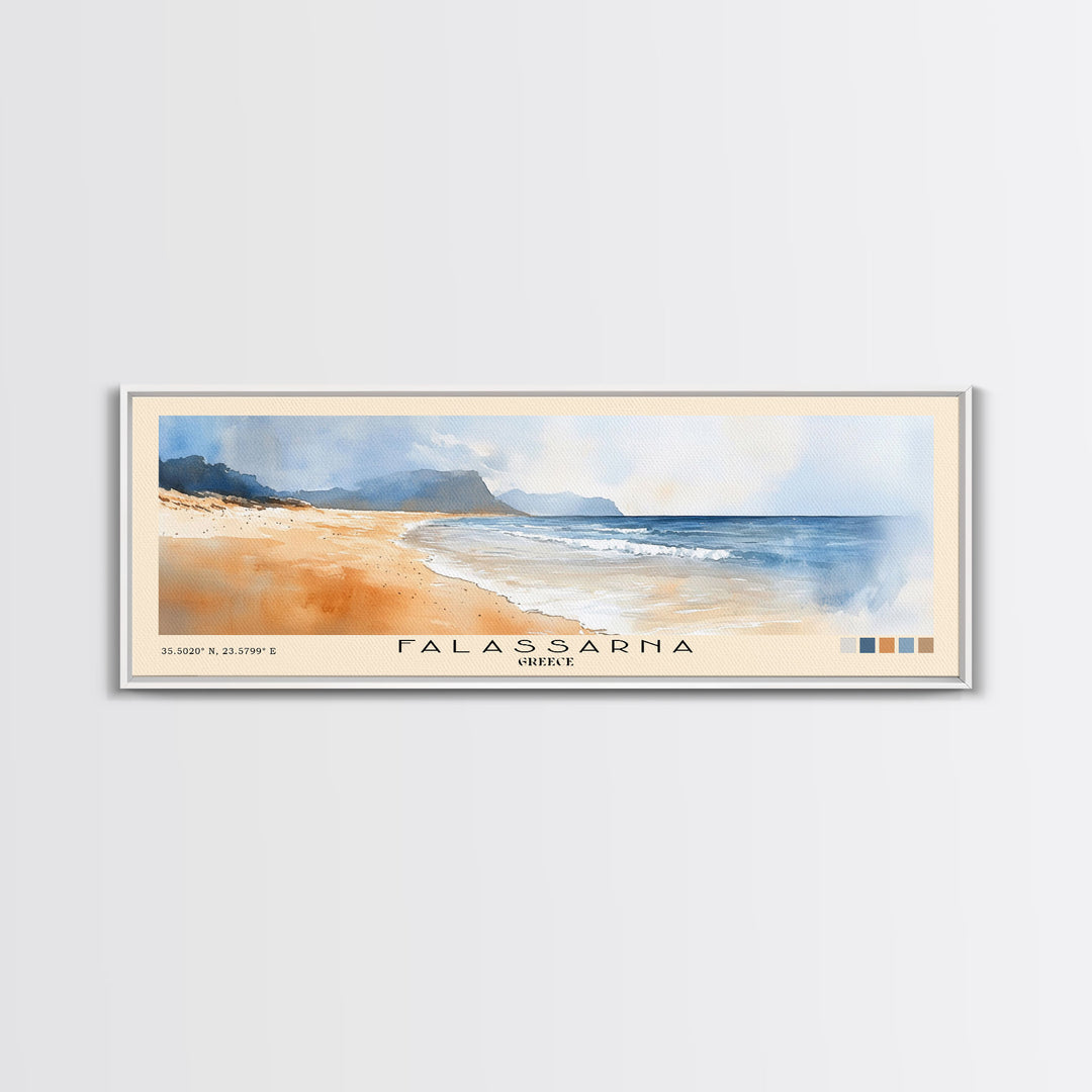 Falassarna, Greece Watercolor Beach Print, Vacation Gift, Greece Wall Art, Beach Painting, Beach Decor, Beach Painting
