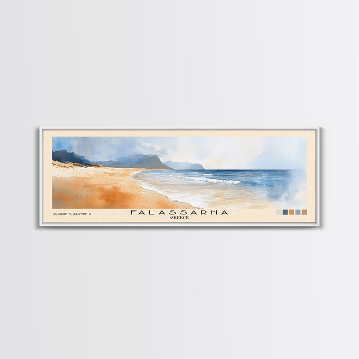 Falassarna, Greece Watercolor Beach Print, Vacation Gift, Greece Wall Art, Beach Painting, Beach Decor, Beach Painting