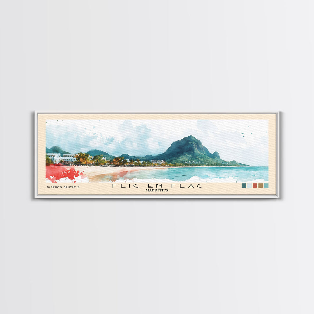 Flic en Flac, Mauritius Watercolor Print, Vacation Gift, Mauritius Wall Art, Beach Painting, Beach Decor, Beach Or Lakehouse Art