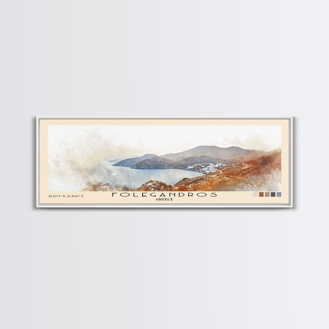 Folegandros, Greece Watercolor Print, Vacation Gift, Greece Wall Art, Beach Painting, Beach Decor, Beach Or Lakehouse Art