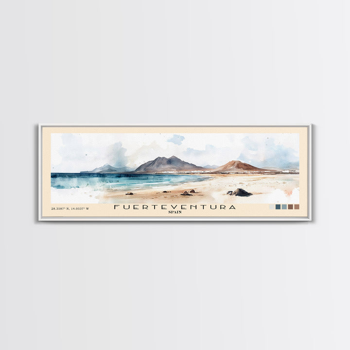 Fuerteventura, Spain Watercolor Print, Vacation Gift, Spain Wall Art, Beach Painting, Beach Decor, Beach Or Lakehouse Art