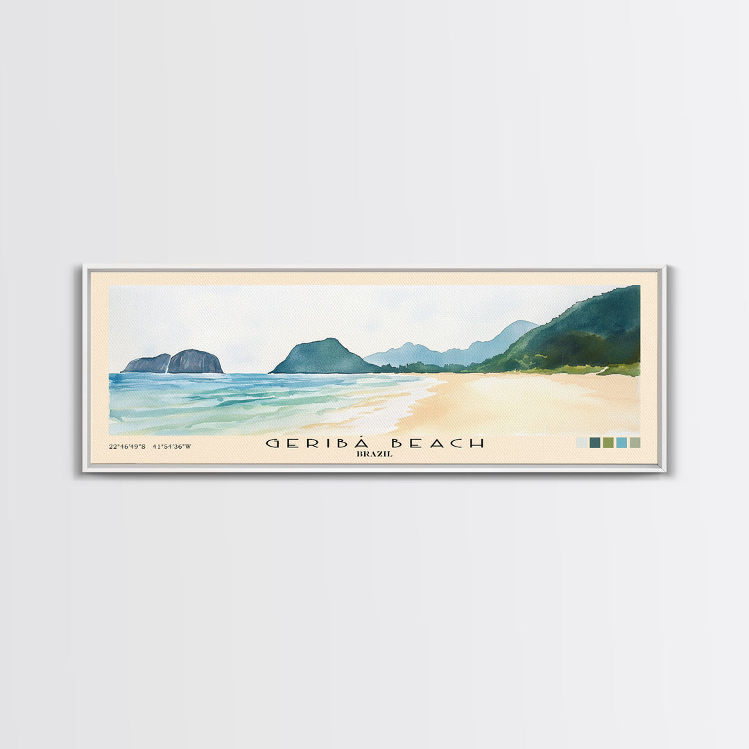 Geribá Beach, Brazil Watercolor Print, Vacation Gift, Brazil Wall Art, Vacation Wall Art, Vacatation Memories, Beach Decor, Beach Or Lakehouse Art