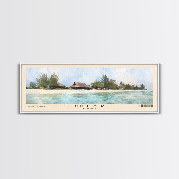 Gili Air, Indonesia Watercolor Print, Vacation Gift, Indonesia Wall Art, Vacation Wall Art, Vacatation Memories, Beach Decor, Beach Or Lakehouse Art