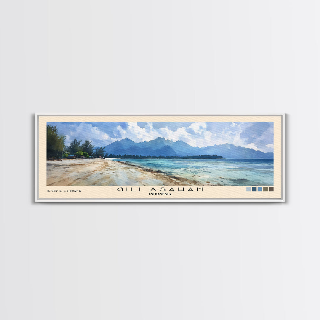 Gili Asahan, Indonesia Watercolor Print, Vacation Gift, Indonesia Wall Art, Beach Painting, Beach Decor, Beach Or Lakehouse Art