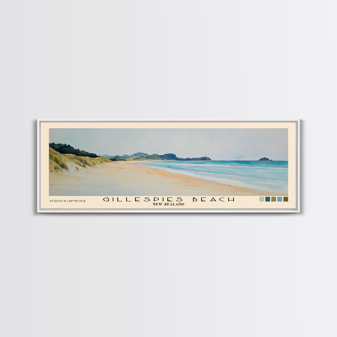 Gillespies Beach, New Zealand Watercolor Print, Vacation Gift, New Zealand Wall Art, Vacation Wall Art, Vacatation Memories, Beach Decor, Beach Or Lakehouse Art