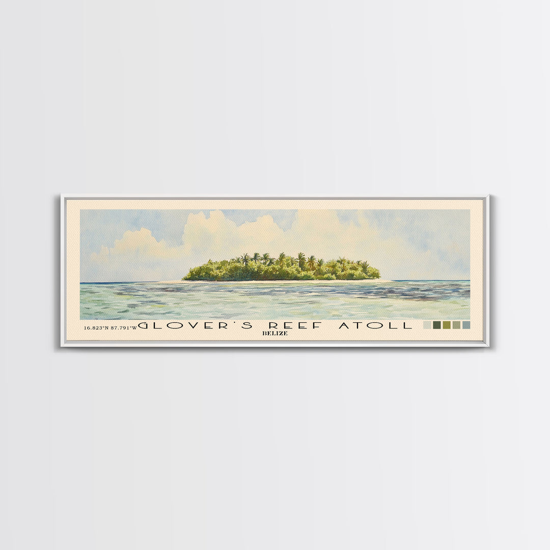 Glover’s Reef Atoll, Belize Watercolor Beach Print, Vacation Gift, Belize Wall Art, Beach Painting, Beach Decor, Beach Painting