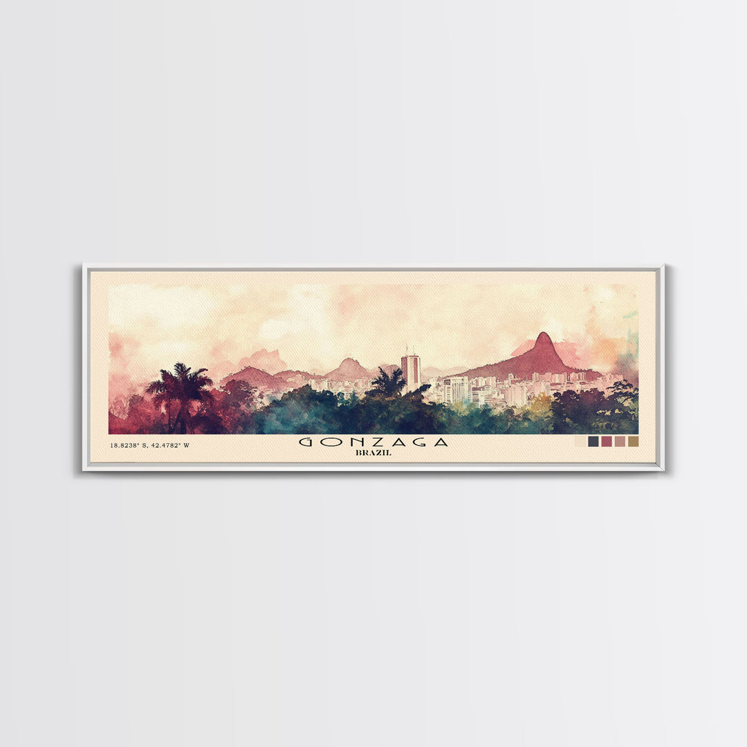 Gonzaga, Brazil Watercolor Beach Print, Vacation Gift, Brazil Wall Art, Beach Painting, Beach Decor, Beach Painting