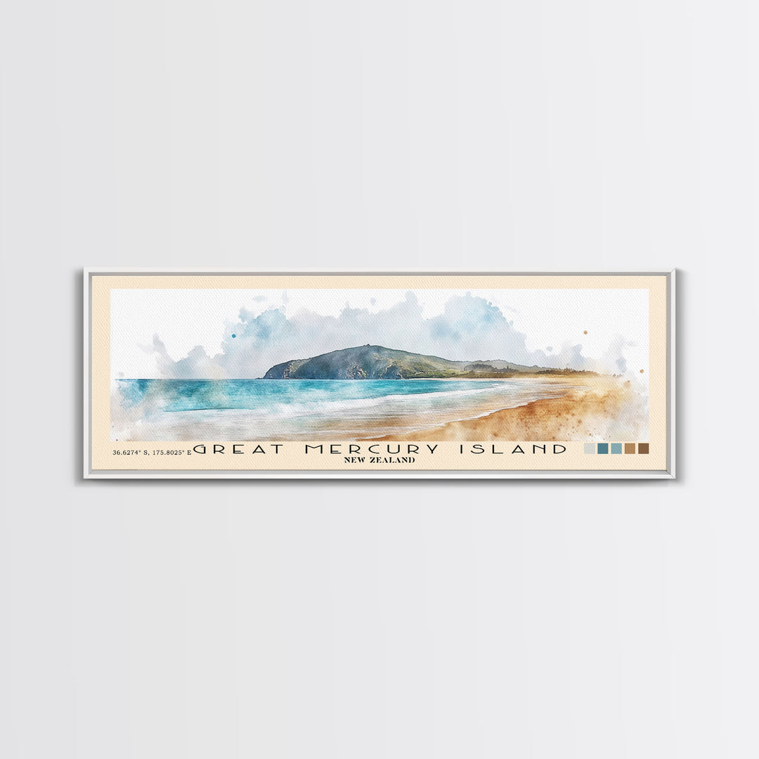 Great Mercury Island, New Zealand Watercolor Print, Vacation Gift, New Zealand Wall Art, Vacation Wall Art, Vacatation Memories, Beach Decor, Beach Or Lakehouse Art