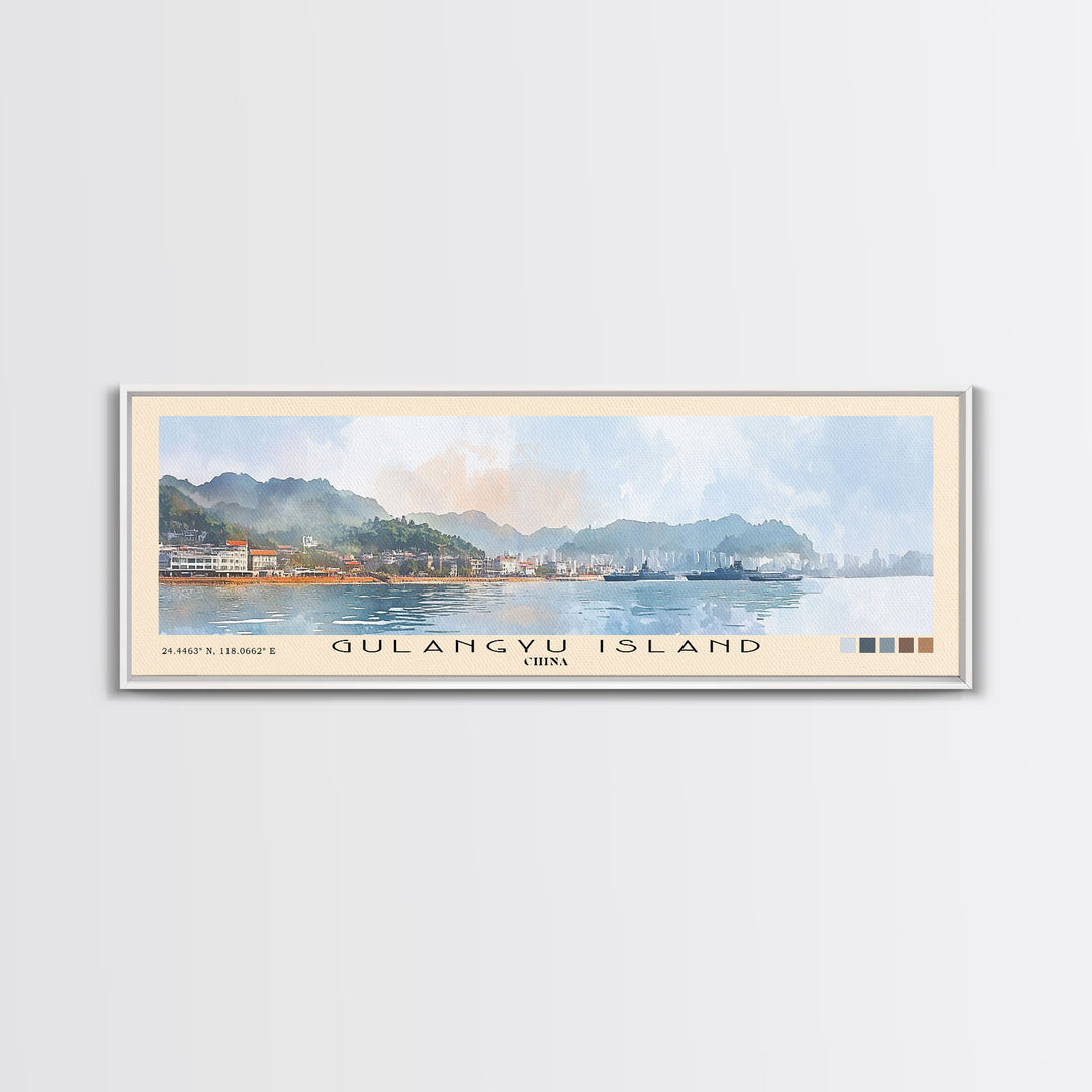 Gulangyu Island, China Watercolor Beach Print, Vacation Gift, China Wall Art, Beach Painting, Beach Decor, Beach Painting