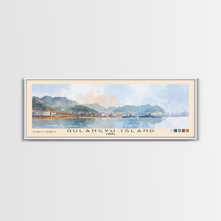 Gulangyu Island, China Watercolor Beach Print, Vacation Gift, China Wall Art, Beach Painting, Beach Decor, Beach Painting