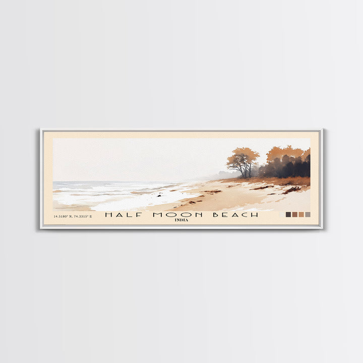 Half Moon Beach, India Watercolor Print, Vacation Gift, India Wall Art, Beach Painting, Beach Decor, Beach Or Lakehouse Art