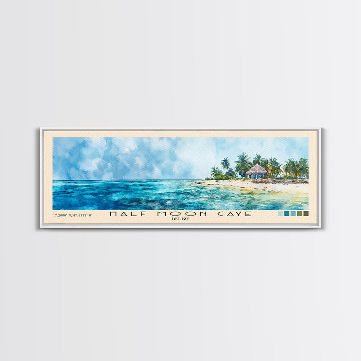 Half Moon Caye, Belize Watercolor Beach Print, Vacation Gift, Belize Wall Art, Beach Painting, Beach Decor, Beach Painting