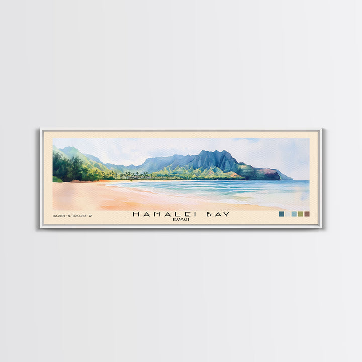 Hanalei Bay, Hawaii Watercolor Print, Vacation Gift, Hawaii Wall Art, Vacation Wall Art, Vacatation Memories, Beach Decor, Beach Or Lakehouse Art