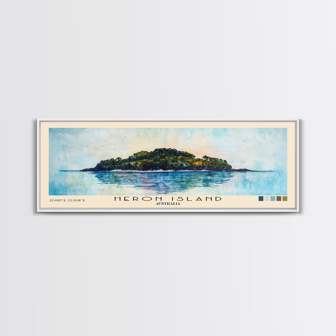 Heron Island, Australia Watercolor Beach Print, Vacation Gift, Australia Wall Art, Beach Painting, Beach Decor, Beach Painting