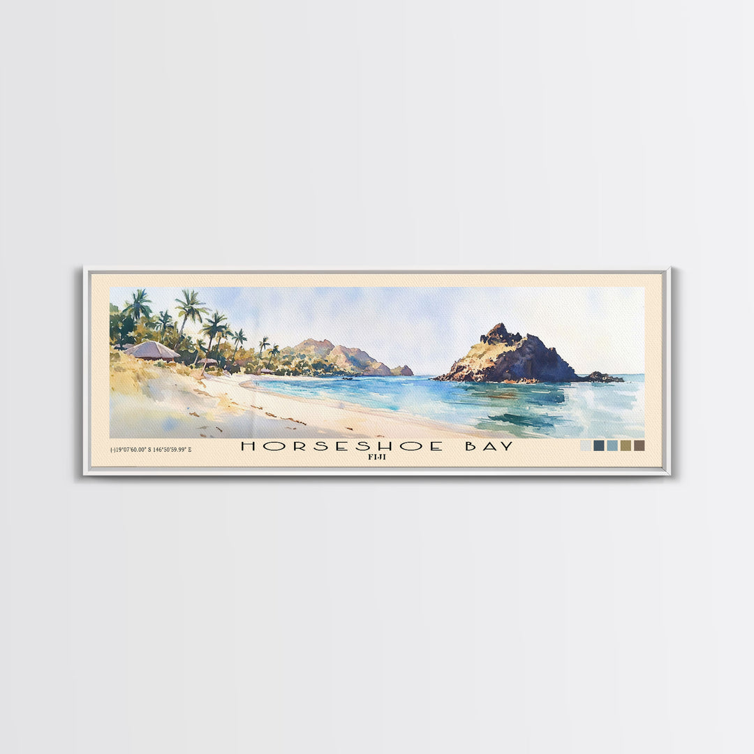 Horseshoe Bay, Fiji Watercolor Print, Vacation Gift, Fiji Wall Art, Vacation Wall Art, Vacatation Memories, Beach Decor, Beach Or Lakehouse Art