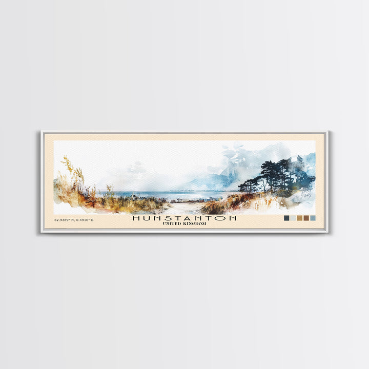 Hunstanton, United Kingdom Watercolor Print, Vacation Gift, United Kingdom Wall Art, Beach Painting, Beach Decor, Beach Or Lakehouse Art