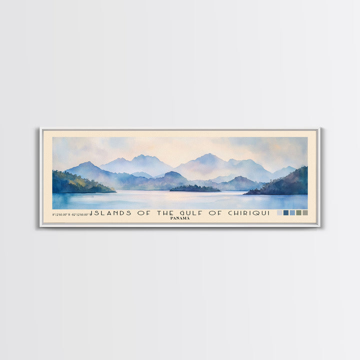 Islands of the Gulf of Chiriqui, Panamá Watercolor Beach Print, Vacation Gift, Panamá Wall Art, Beach Painting, Beach Decor, Beach Painting