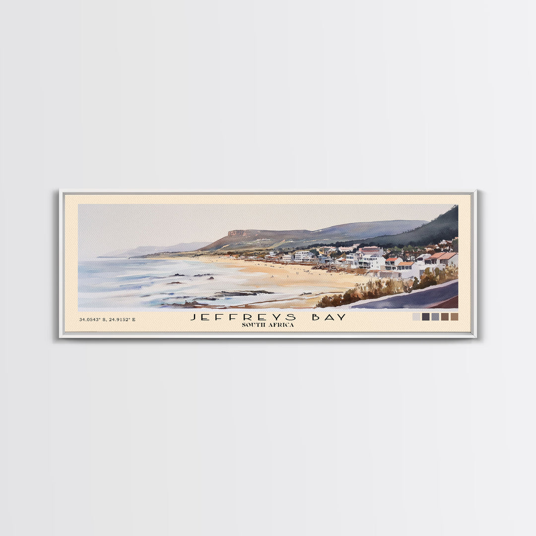 Jeffreys Bay, South Africa Watercolor Print, Vacation Gift, South Africa Wall Art, Beach Painting, Beach Decor, Large Wall Art, Wood Frame Art