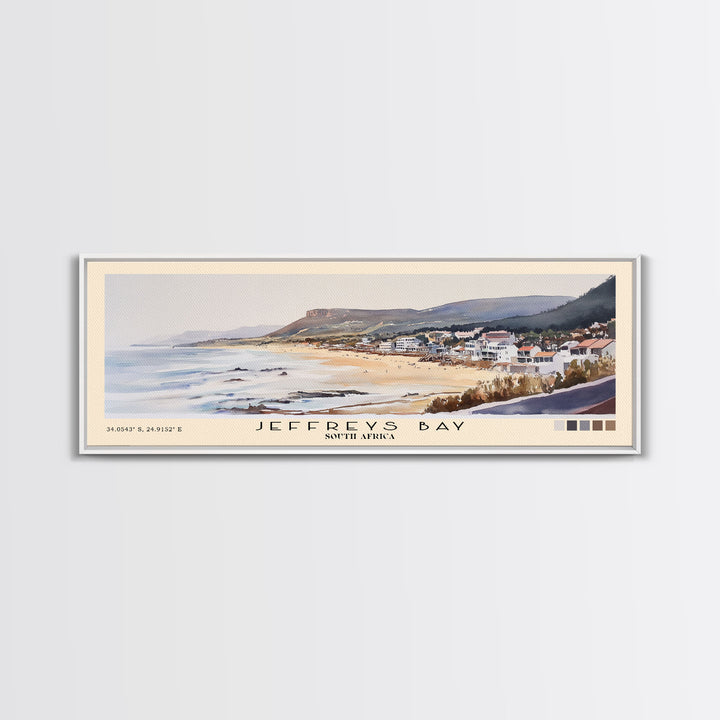 Jeffreys Bay, South Africa Watercolor Print, Vacation Gift, South Africa Wall Art, Beach Painting, Beach Decor, Large Wall Art, Wood Frame Art