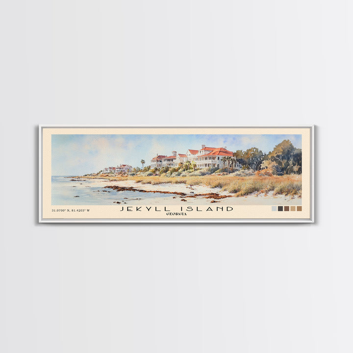 Jekyll Island, Georgia Watercolor Beach Print, Vacation Gift, Georgia Wall Art, Framed Canvas Print, Framed Beach Painting