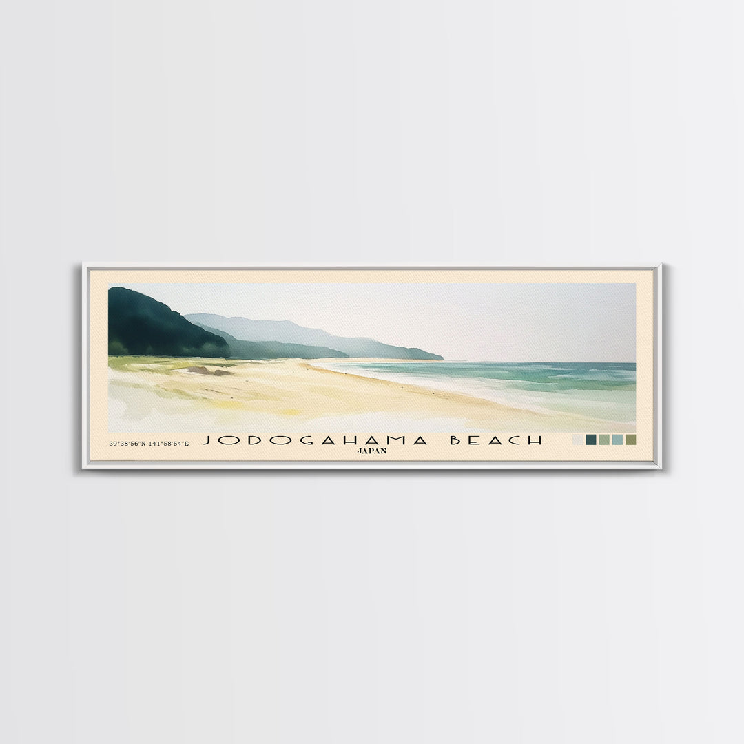 Jodogahama Beach, Japan Watercolor Print, Vacation Gift, Japan Wall Art, Beach Painting, Beach Decor, Beach Or Lakehouse Art