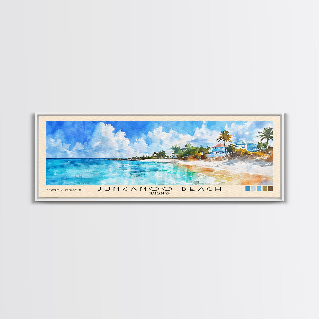 Junkanoo Beach, Bahamas Watercolor Print, Vacation Gift, Bahamas Wall Art, Beach Painting, Beach Decor, Beach Or Lakehouse Art