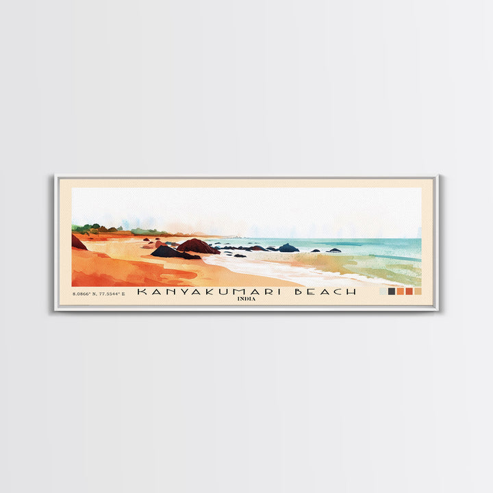 Kanyakumari Beach, India Watercolor Print, Vacation Gift, India Wall Art, Vacation Wall Art, Vacatation Memories, Beach Decor, Beach Or Lakehouse Art