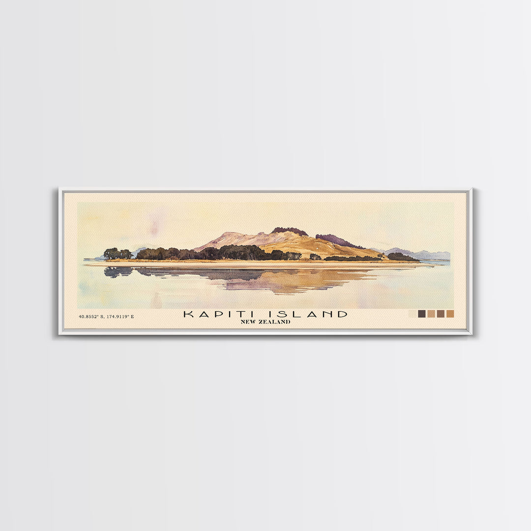 Kapiti Island, New Zealand Watercolor Print, Vacation Gift, New Zealand Wall Art, Beach Painting, Beach Decor, Beach Or Lakehouse Art