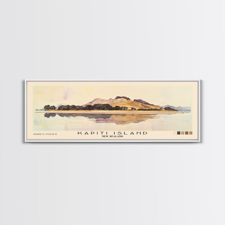 Kapiti Island, New Zealand Watercolor Print, Vacation Gift, New Zealand Wall Art, Beach Painting, Beach Decor, Beach Or Lakehouse Art