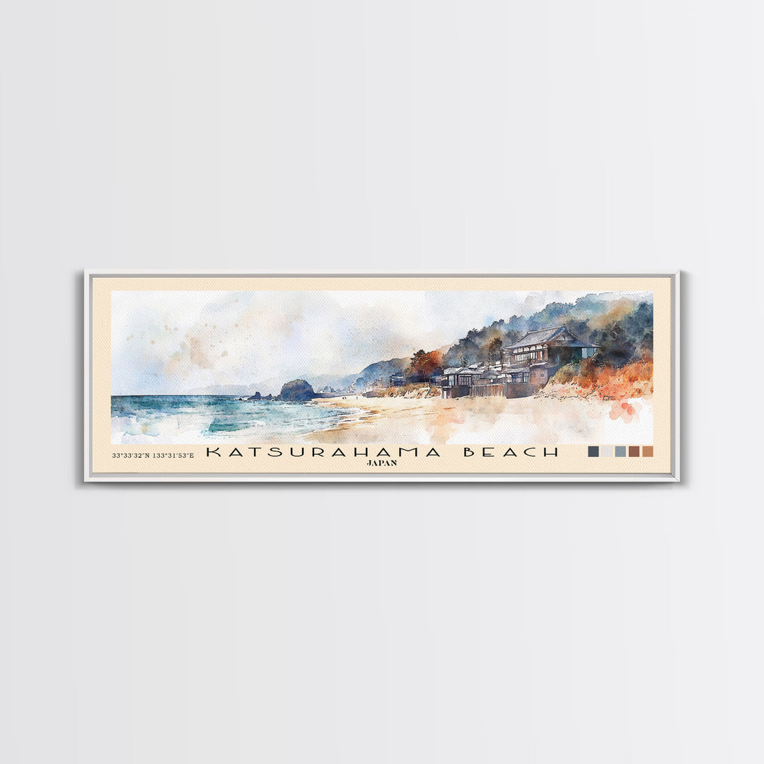 Katsurahama Beach, Japan Watercolor Print, Vacation Gift, Japan Wall Art, Vacation Wall Art, Vacatation Memories, Beach Decor, Beach Or Lakehouse Art