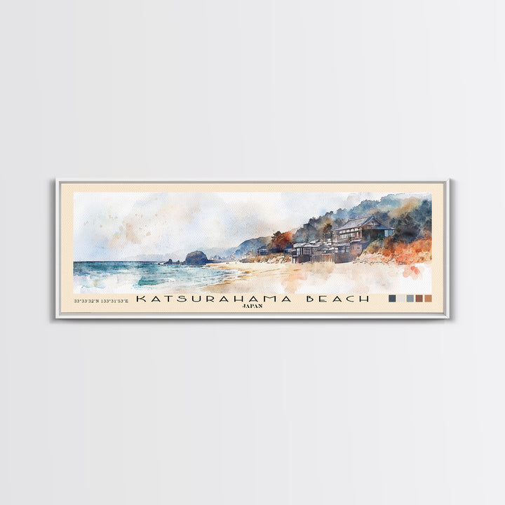 Katsurahama Beach, Japan Watercolor Print, Vacation Gift, Japan Wall Art, Vacation Wall Art, Vacatation Memories, Beach Decor, Beach Or Lakehouse Art