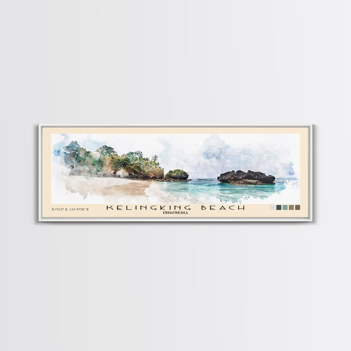 Kelingking Beach, Indonesia Watercolor Print, Vacation Gift, Indonesia Wall Art, Vacation Wall Art, Vacatation Memories, Beach Decor, Beach Or Lakehouse Art