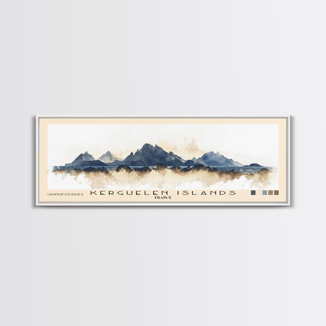 Kerguelen Islands, France Watercolor Print, Vacation Gift, France Wall Art, Beach Painting, Beach Decor, Beach Or Lakehouse Art