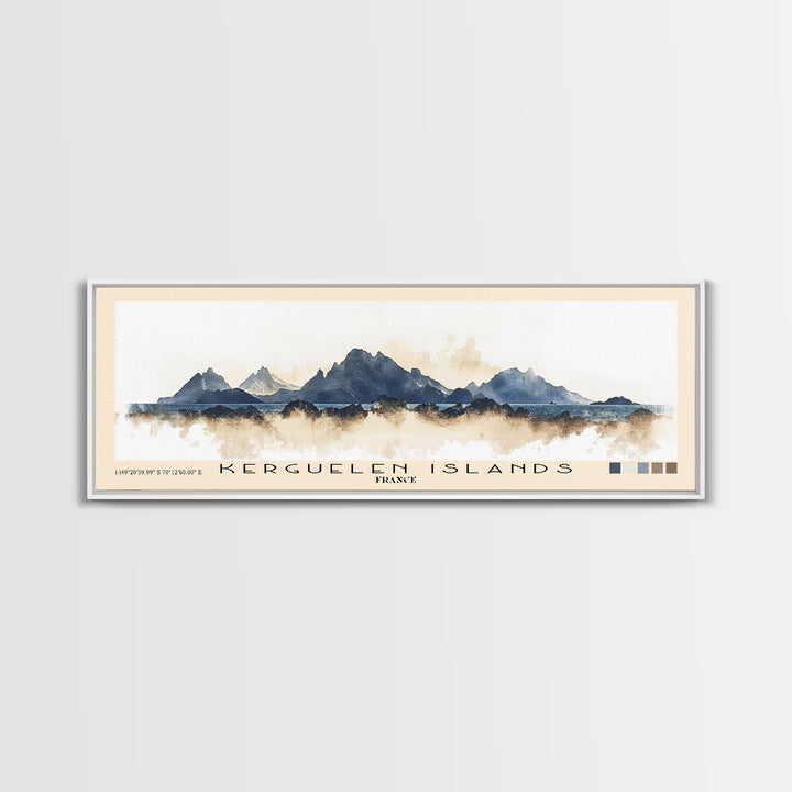Kerguelen Islands, France Watercolor Print, Vacation Gift, France Wall Art, Beach Painting, Beach Decor, Beach Or Lakehouse Art
