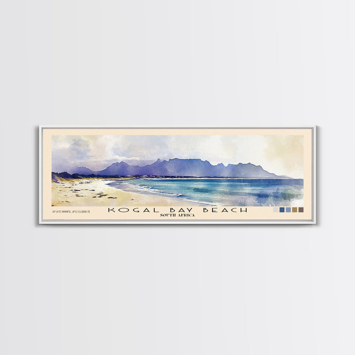 Kogal Bay Beach, South Africa Watercolor Print, Vacation Gift, South Africa Wall Art, Beach Painting, Beach Decor, Large Wall Art, Wood Frame Art