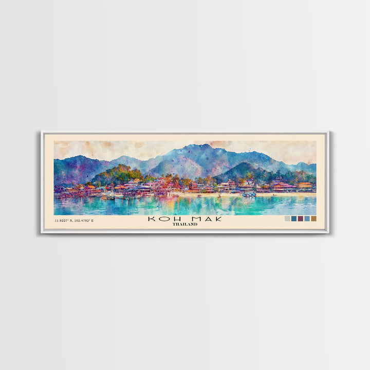Koh Mak, Thailand Watercolor Print, Vacation Gift, Thailand Wall Art, Vacation Wall Art, Vacatation Memories, Beach Decor, Beach Or Lakehouse Art