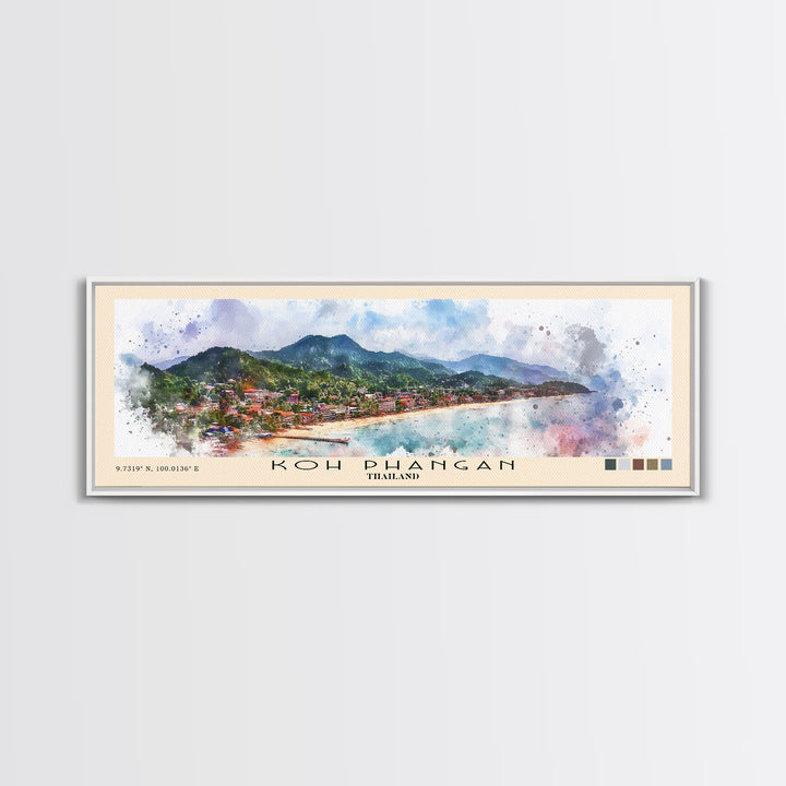Koh Phangan, Thailand Watercolor Print, Vacation Gift, Thailand Wall Art, Beach Painting, Beach Decor, Beach Or Lakehouse Art