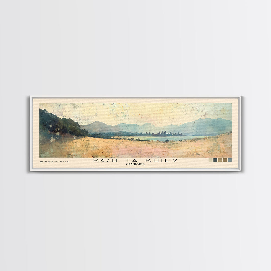 Koh Ta Khiev, Cambodia Watercolor Beach Print, Vacation Gift, Cambodia Wall Art, Beach Painting, Beach Decor, Beach Painting