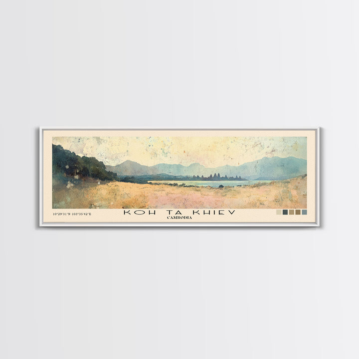 Koh Ta Khiev, Cambodia Watercolor Beach Print, Vacation Gift, Cambodia Wall Art, Beach Painting, Beach Decor, Beach Painting