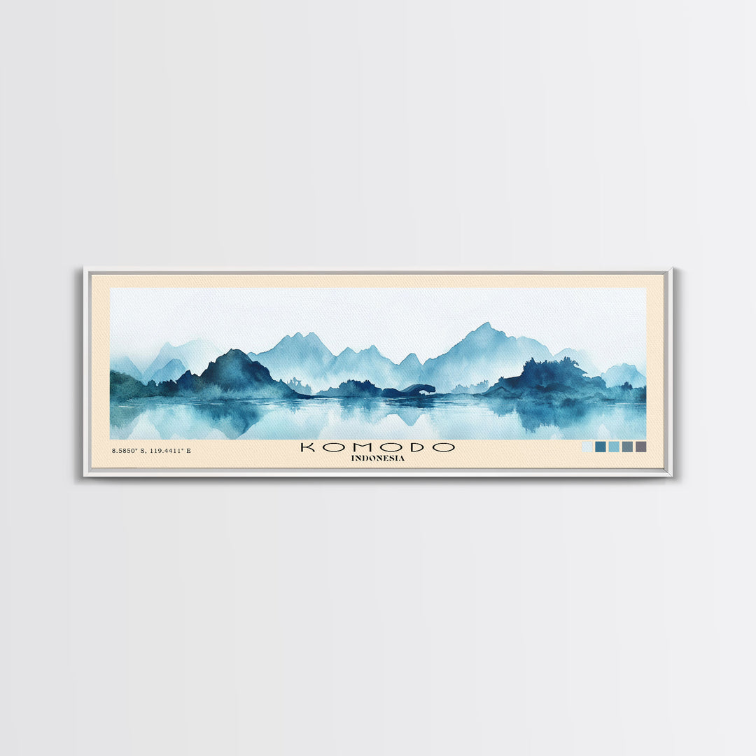 Komodo, Indonesia Watercolor Print, Vacation Gift, Indonesia Wall Art, Beach Painting, Beach Decor, Beach Or Lakehouse Art